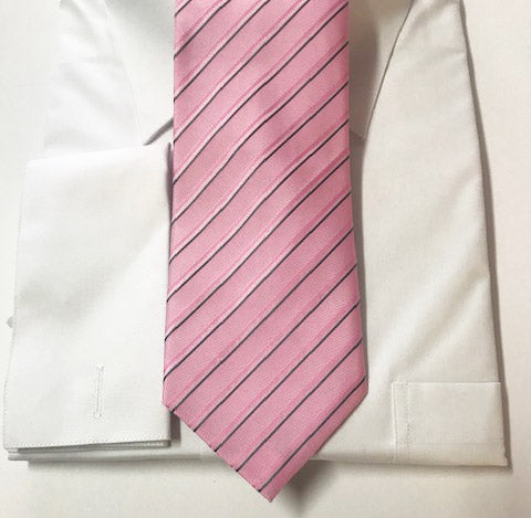 Pink Stripe Necktie Set