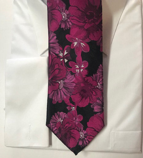 Fuchsia and Black necktie set