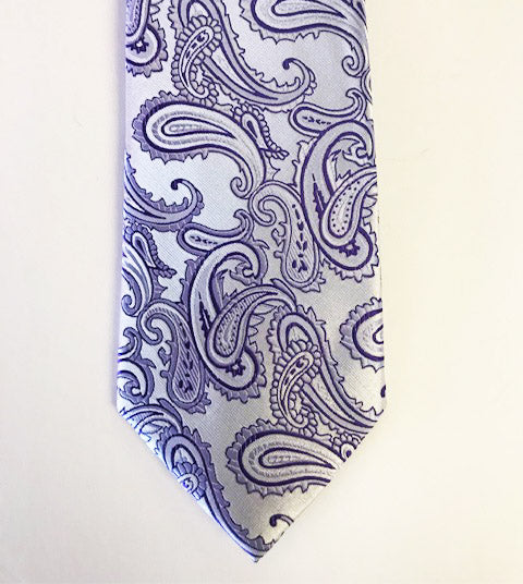 Light Purple Paisley Necktie Set
