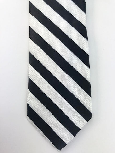 Black & White stripe Designer necktie set