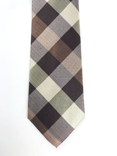Brown & Tan Pattern Necktie Set