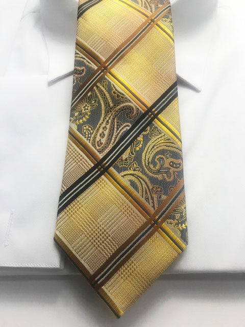 Gold Paisley Designer Necktie set