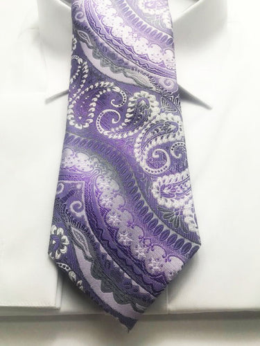 Purple Paisley 2 Designer Necktie Set