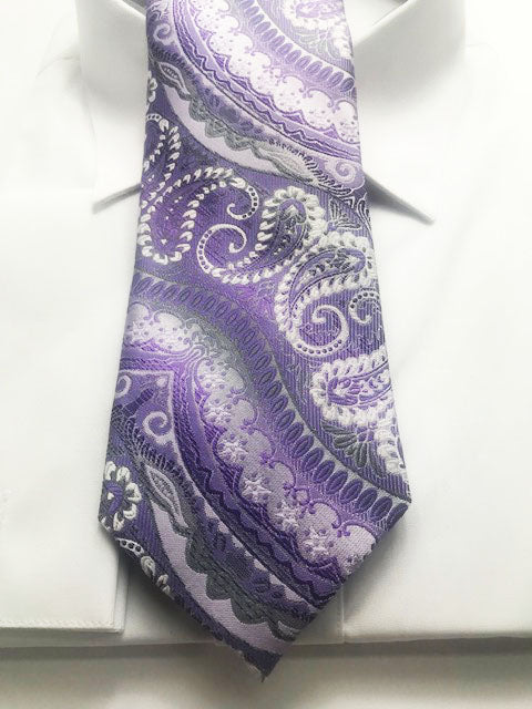 Purple Paisley 2 Designer Necktie Set
