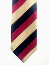 Classic gold, blue, and red striped necktie set