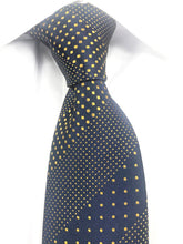 Navy Blue and gold polka dot pattern necktie set