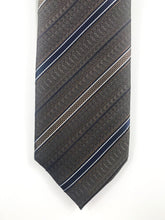 Brown with navy stripe necktie set