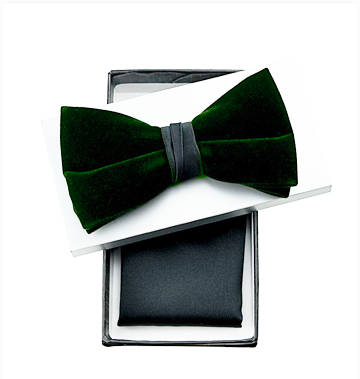 Green Velvet Bow tie Set