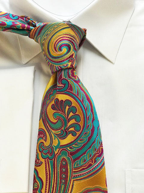 Gold and Teal Designer Necktie Set #2