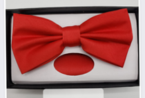 Red Pretied Bow tie set