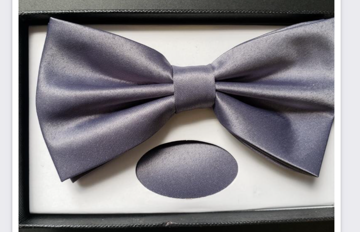 Silver Gray Bow tie Set