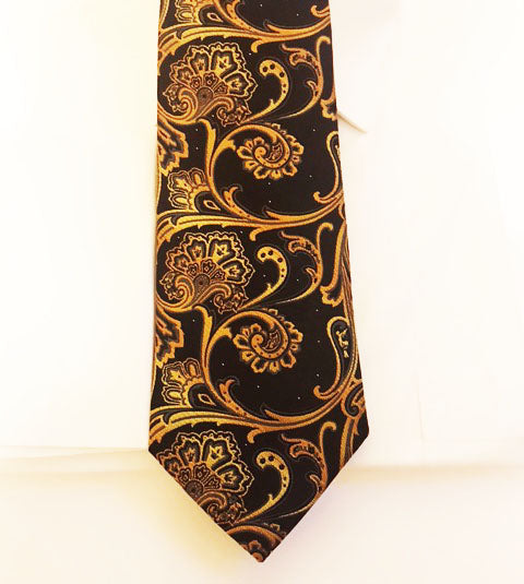 Gold and black designer necktie set