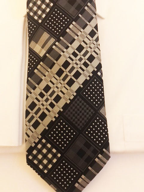 Black and gray designer necktie set