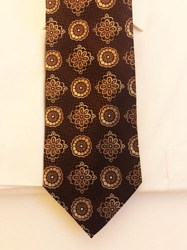 Brown and tan designer necktie set #2