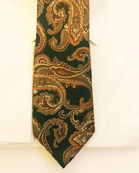 Hunter green and gold Designer necktie set